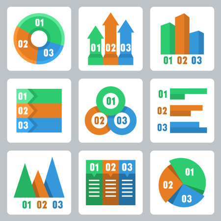Vector isolated infographics related icons setのイラスト素材