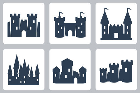 Castles vector icons setのイラスト素材