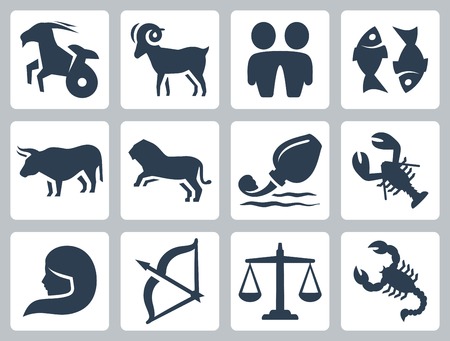 Signs of the zodiac icons setのイラスト素材
