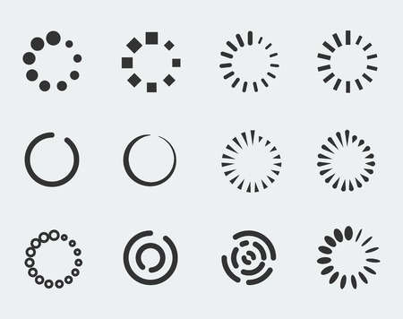 Loading indicators vector icon setのイラスト素材