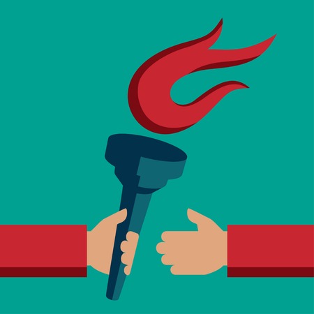 Torch exchange vector illustration in flat styleのイラスト素材