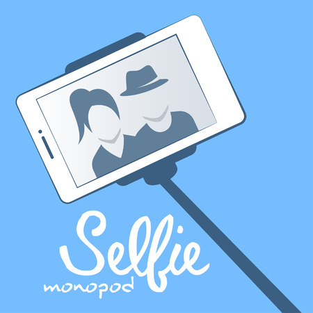 Vector illustration of selfie monopodのイラスト素材