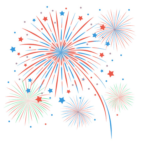 Firework on white backgroundのイラスト素材