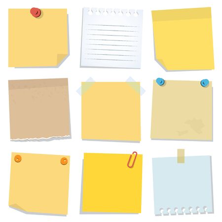 Collectionn of paper stickers, cartoon flat styleのイラスト素材