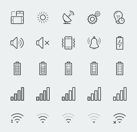 Smartphone notification vector icon setのイラスト素材