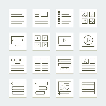 Set of website elements for templateのイラスト素材