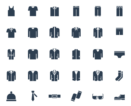 Men's clothing vector icon setのイラスト素材