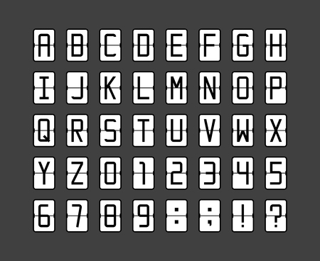 Vector font in white flip clock styleのイラスト素材