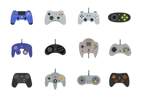 Gamepads vector icon set in flat styleのイラスト素材
