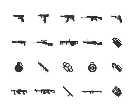 Modern weapons vector icon setのイラスト素材