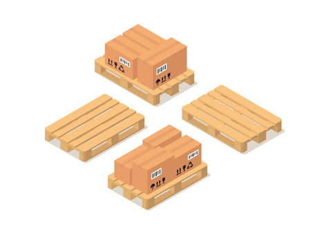 Vector icon cargo boxes palletのイラスト素材