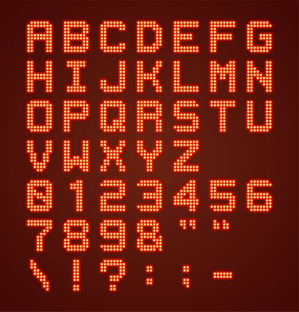 Vector Vintage Bulb Lamp Disco Font in 80s and 90s Styleのイラスト素材