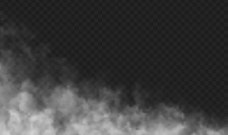 Isolated Transparent Fog, Mist or Smoke Special Effect in the Corner over Checkered Backgroundのイラスト素材