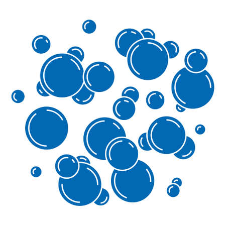 Vector Water or Soap Bubbles in Silhouettes Styleのイラスト素材