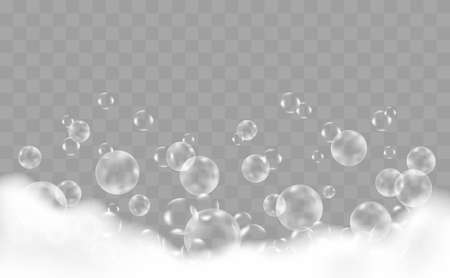 Bath Foam With Bubbles Over Checkered Backgroundのイラスト素材