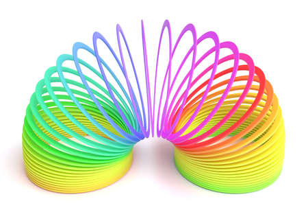 Slinky, Rainbow Plastic Helix Spring Toyのeditorial素材