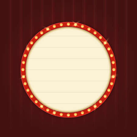 Retro Circular Lightbox Template With Red Borderのイラスト素材