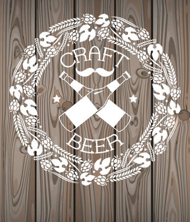 Illustration of decorative monochrome craft beer logoのイラスト素材