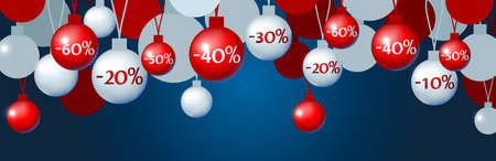 Illustration of christmas tree toys with discountのイラスト素材