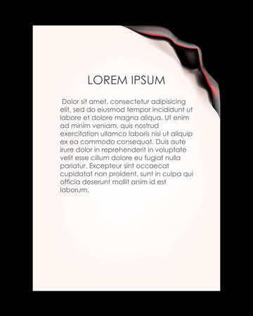 Realistic burning piece of paper with copy spaceのイラスト素材