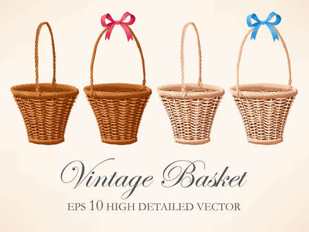 Set of vintage basketsのイラスト素材