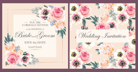 Vintage wedding invitationのイラスト素材