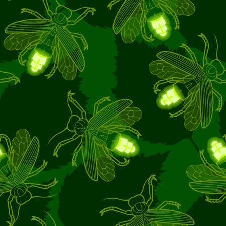 Firefly seamless vector patternのイラスト素材