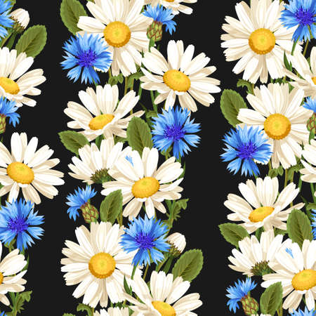 Meadow flowers seamless vector illustrationのイラスト素材
