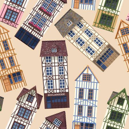 Old town seamless patternのイラスト素材