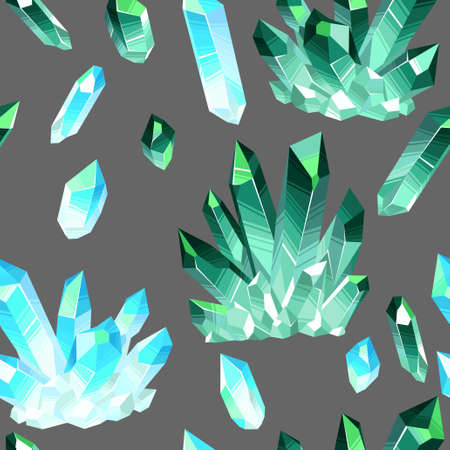 Seamless pattern with crystals gemsのイラスト素材