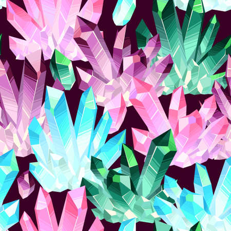 Seamless pattern with crystals gems.のイラスト素材