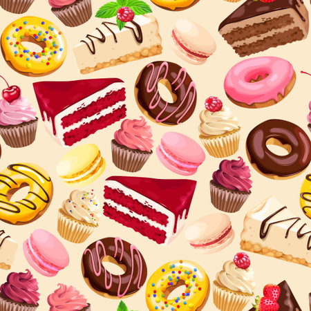 Seamless pattern with sweets