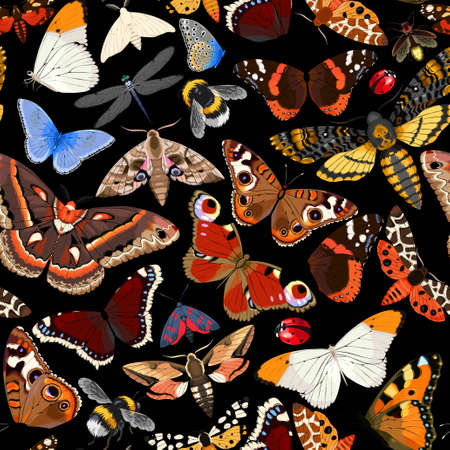 Insects seamless patternのイラスト素材