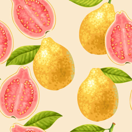 Seamless guava fruitsのイラスト素材