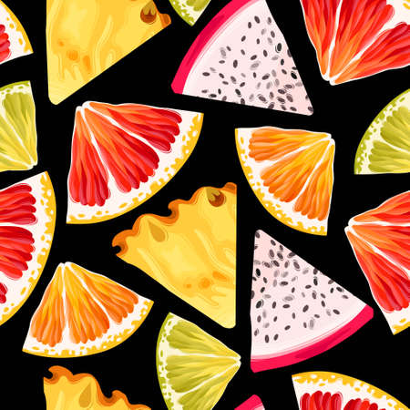 Seamless fruit patternのイラスト素材