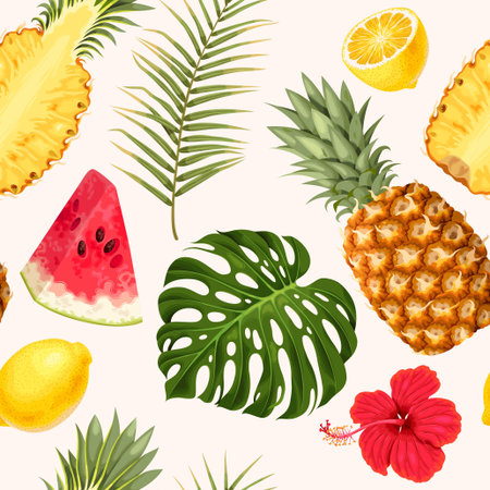Pineapple and watermelon seamless