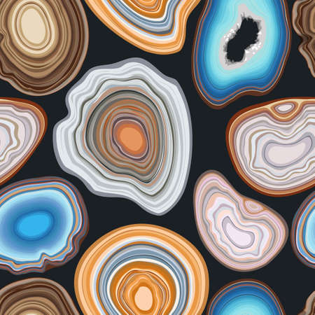 Vector seamless pattern with geode and agate cutsのイラスト素材