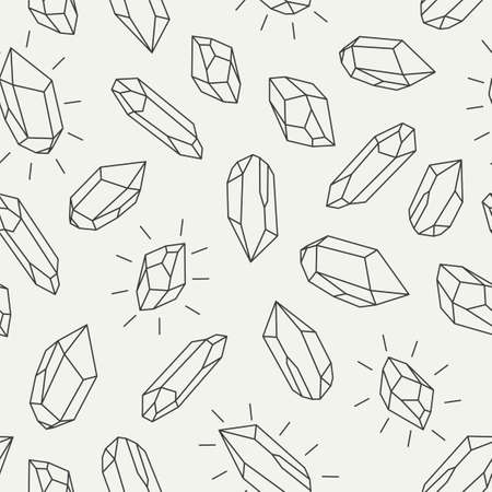 Vector seamless pattern with simple crystal shapesのイラスト素材