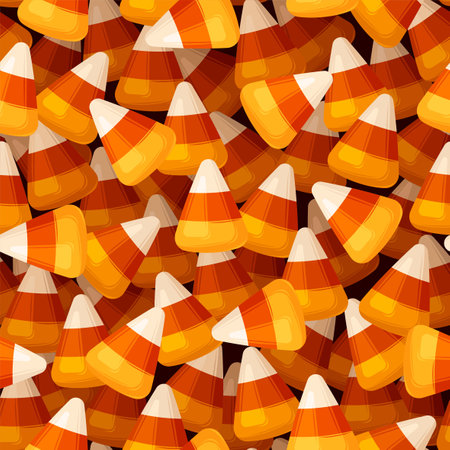 Halloween vector seamless pattern with candy cornのイラスト素材