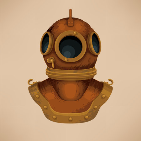 Illustration of retro diving helmetのイラスト素材
