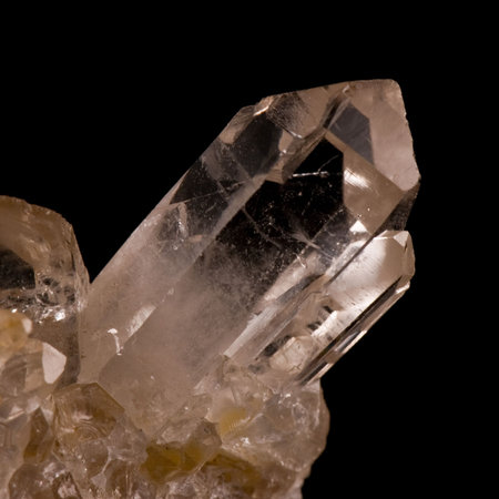 Rock crystal macro on black background