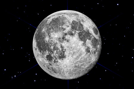 Full moon in the night skyの写真素材