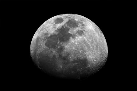 Full moon in black and white tone. Close-up of the moon.の写真素材