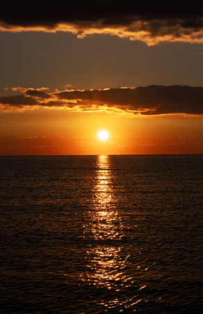 Sunset on the Black Sea in Sevastopol, Crimea, Ukraineの写真素材