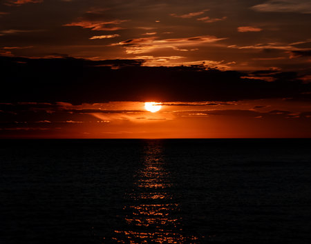 Beautiful sunset over the sea. Sunset over the sea. Beautiful sunset over the sea.の写真素材