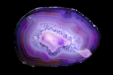 botswana agate semigem geode crystals geological mineral isolated