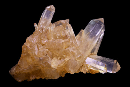 citrine semigem geode crystals geological mineral isolated from backgroundの写真素材