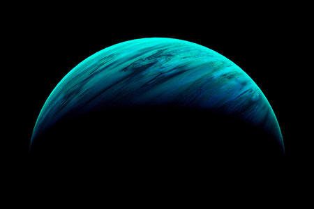 planet on a black background. 3d rendering, 3d illustration.