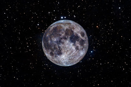 The moon in the night sky. Elements of this image furnished by GD astronomy