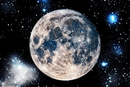 Moon in outer space showing the beauty of space exploration. Elements of this image furnished by gd astronimyの写真素材